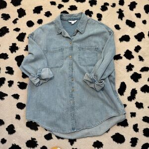 Old Navy Denim Boyfriend Shirt Oversized Thick Denim size XL